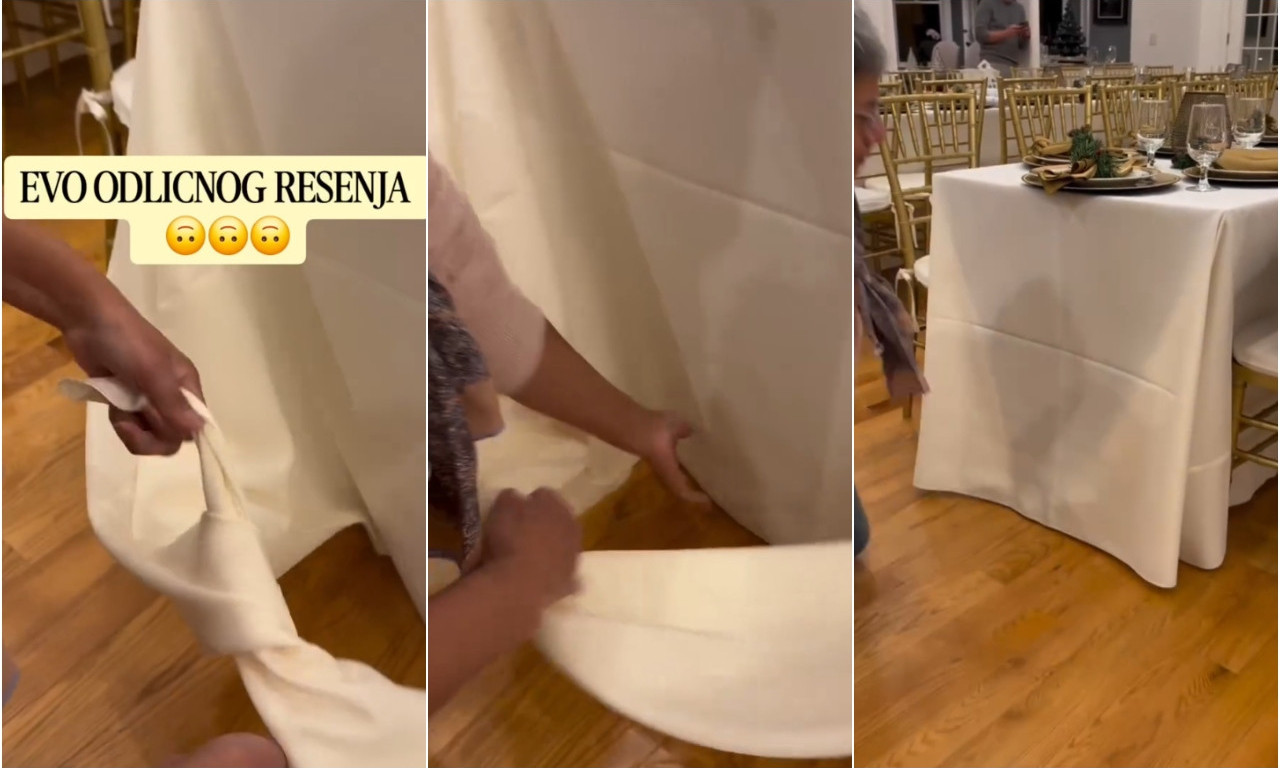 KAKO DA PREKRATITE PREDUGAČAK STOLNJAK ZA DVA POTEZA Trik domaćica zbog kog sto izgleda uredno i elegantno! (VIDEO)