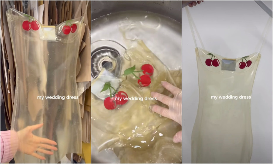 "OVO JE DŽINOVSKI..." Mlada sama dizajnirala venčanicu, svi kažu da je „prešla granicu“ i da liči na prezervativ (VIDEO)