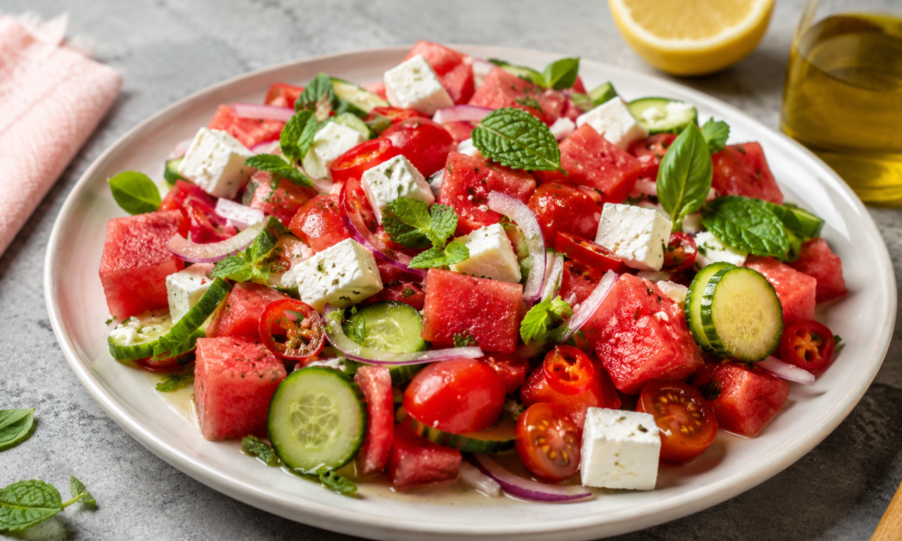 OVA SALATA OD LUBENICE I FETA SIRA JE APSOLUTNI HIT LETA Recept koji je zaludeo Pariz i Njujork!