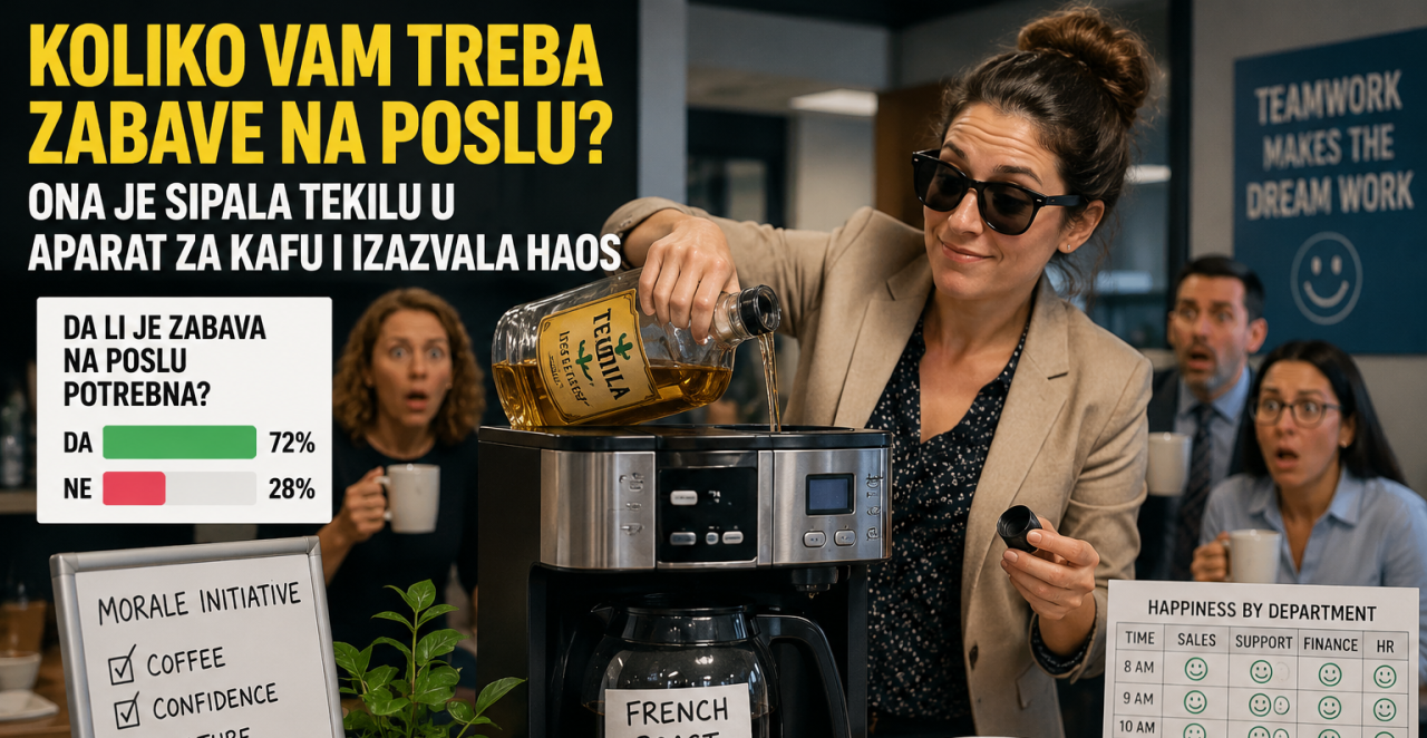 KOLIKO ZABAVE TREBA JEDNOJ KANCELARIJI? Njena ideja sa kafom u koju je sipala tekilu obišla je internet! (ANKETA)
