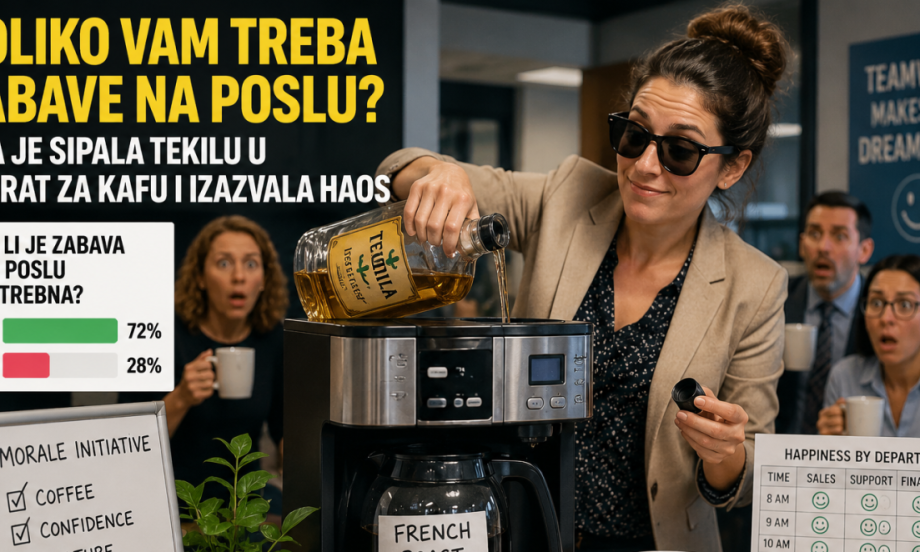 KOLIKO ZABAVE TREBA JEDNOJ KANCELARIJI? Njena ideja sa kafom u koju je sipala tekilu obišla je internet! (ANKETA)